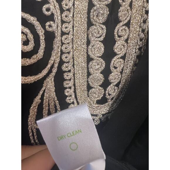 Lilly Pulitzer Black Sleeveless Dress With Gold Embellishments Size 2 Sleeveless - Picture 3 of 6